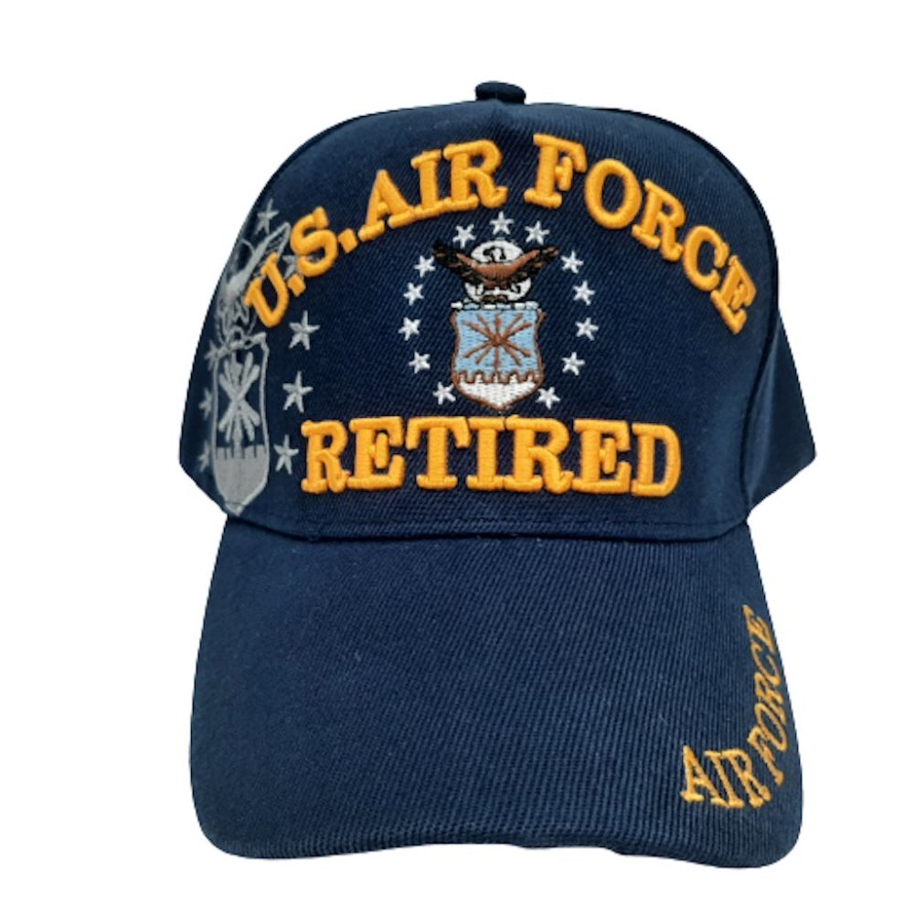 U.S. Air Force Retired Baseball Cap Navy Blue Embroidered